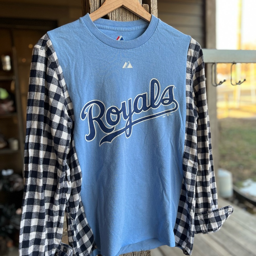 Kansas City Royals Light Blue Mash-up Reworked Flannel (small)